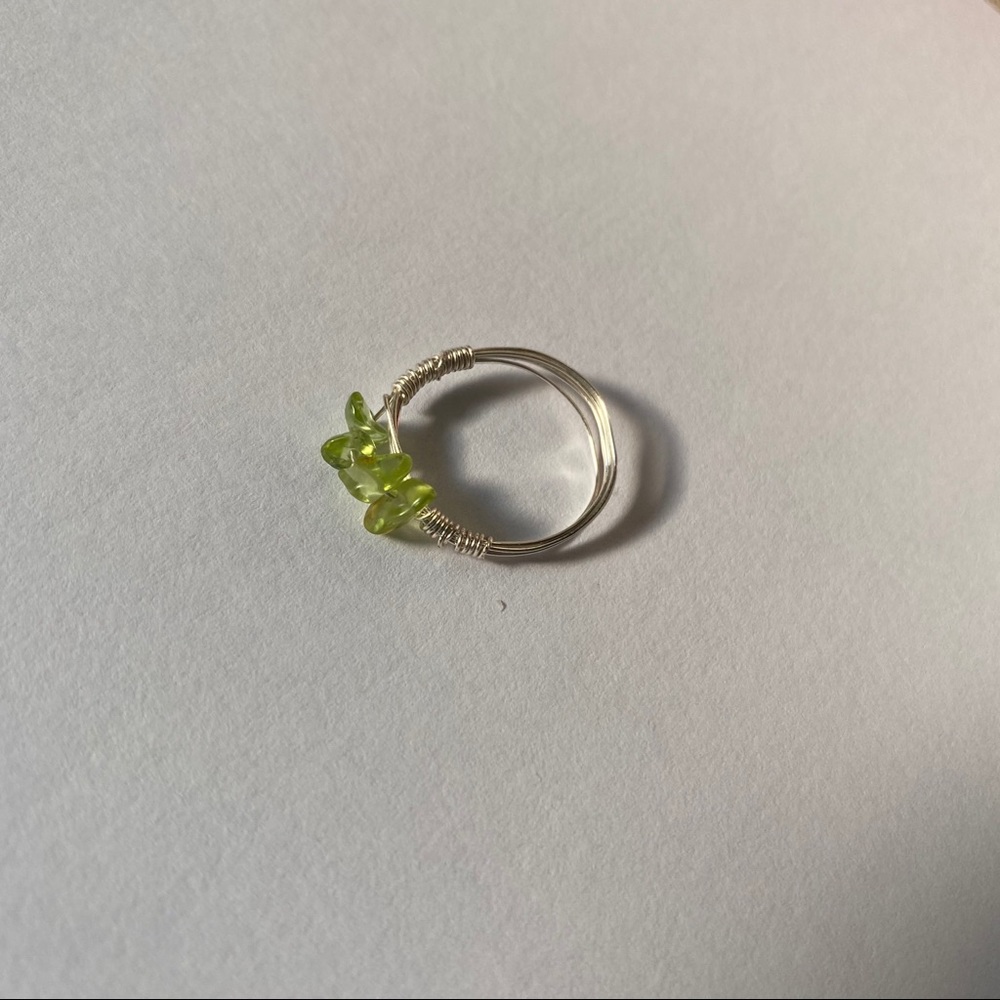 olivine wire ring